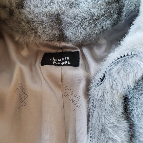 Oversized Fit -Dennis Basso Faux Fur Coat In Grey Full Zip Fully Lined – Size XS - Picture 4 of 8